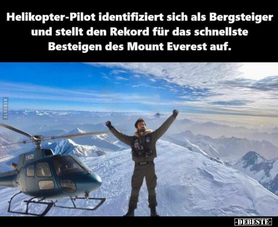 Helikopter-Pilot identifiziert sich als Bergsteiger.. - Lustige Bilder | DEBESTE.de