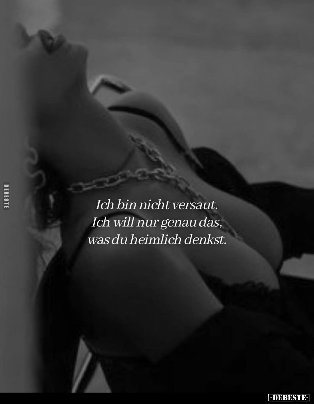 Ich bin nicht versaut.
Ich will nur genau das, was du heimlich denkst.