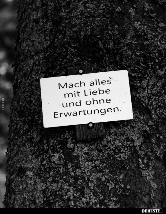 Mach alles mit Liebe und ohne Erwartungen... - Lustige Bilder | DEBESTE.de