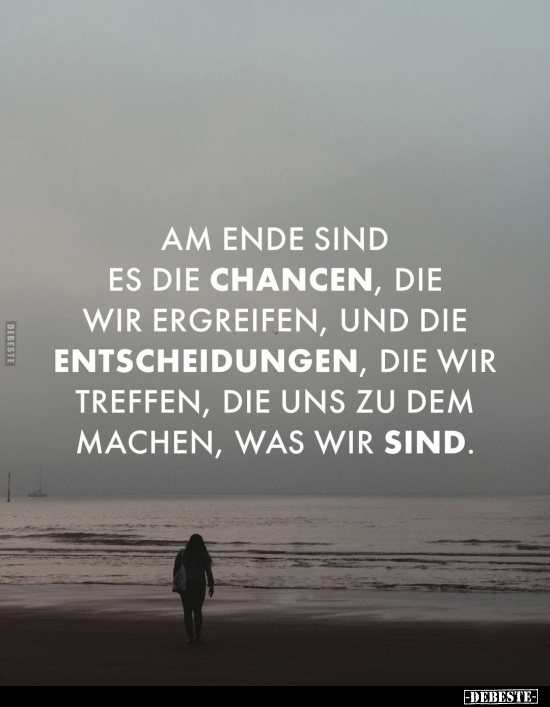 Am Ende sind es die Chancen, die wir ergreifen.. - Lustige Bilder | DEBESTE.de