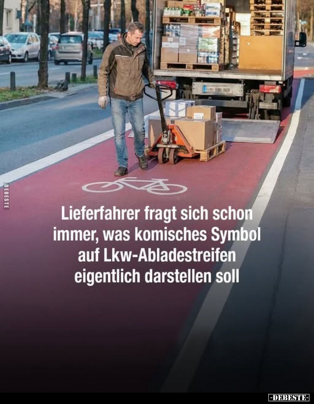 Lieferfahrer fragt sich schon immer, was komisches Symbol auf Lkw-Abladestreifen eigentlich darstellen soll
