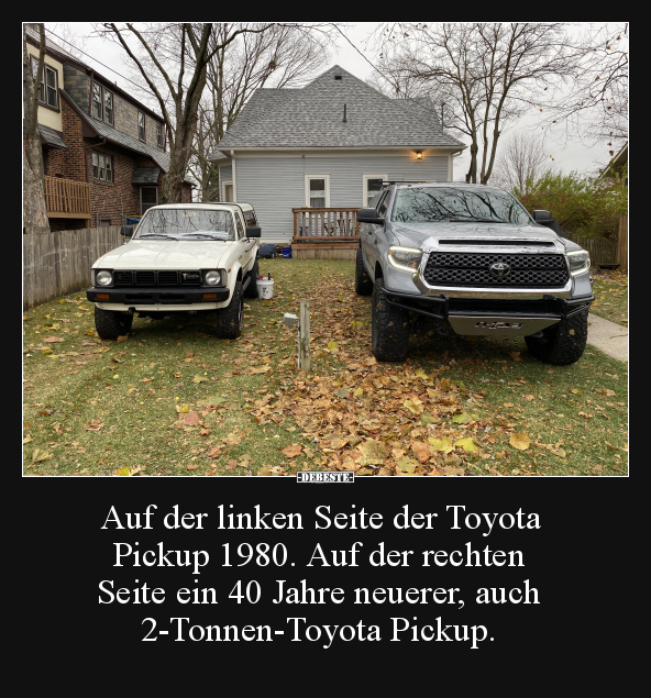 Auf der linken Seite der Toyota Pickup 1980...