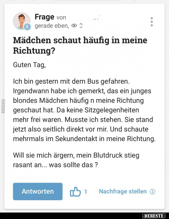 Mädchen schaut häufig in meine Richtung?.. - Lustige Bilder | DEBESTE.de