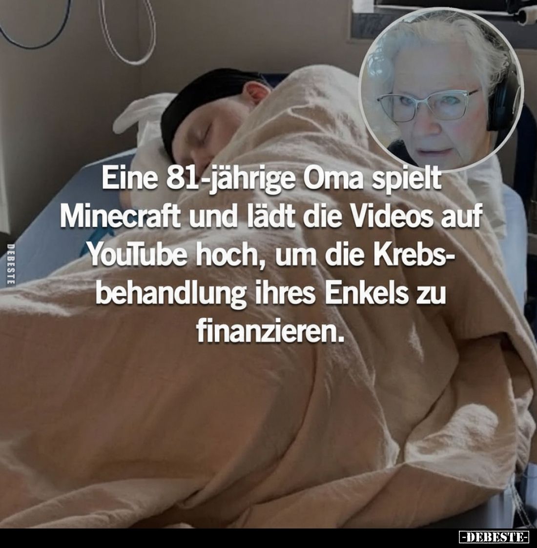 Eine 81-jährige Oma spielt Minecraft und lädt die Videos auf YouTube hoch, um die Krebsbehandlung ihres Enkels zu finanzieren...