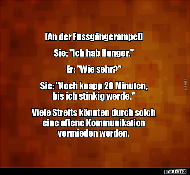 [An der Fussgängerampel] Sie: "Ich hab Hunger.".. - Lustige Bilder | DEBESTE.de