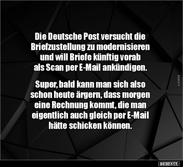 Die Deutsche Post versucht die Briefzustellung zu.. - Lustige Bilder | DEBESTE.de