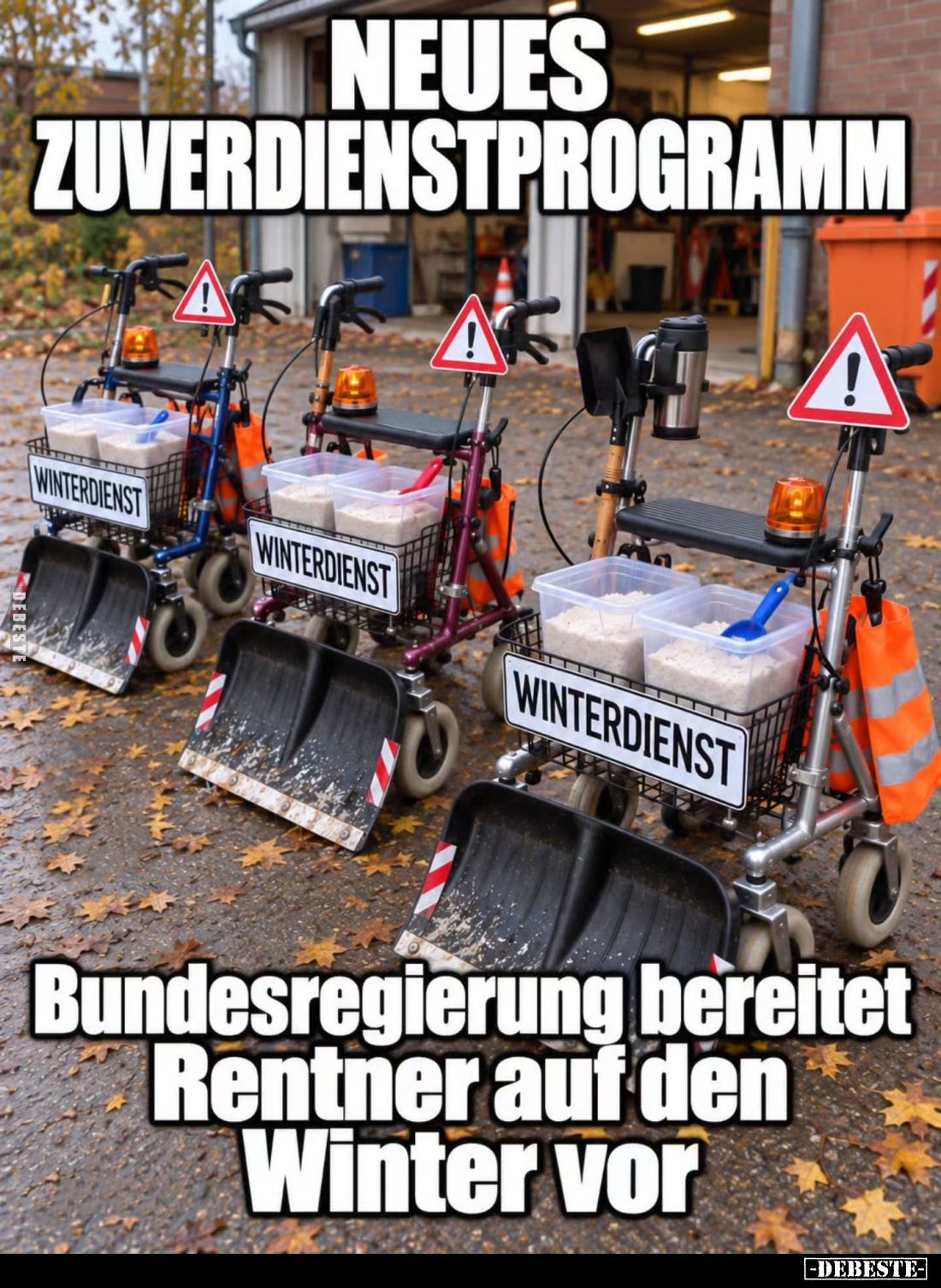 Neues Zuverdienstprogramm.

Bundesregierung bereitet Rentner auf den Winter vor.