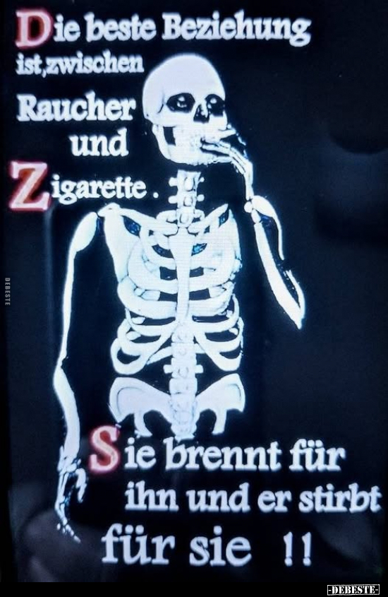 Die beste Beziehung ist, zwischen Raucher und Zigarette.. - Lustige Bilder | DEBESTE.de