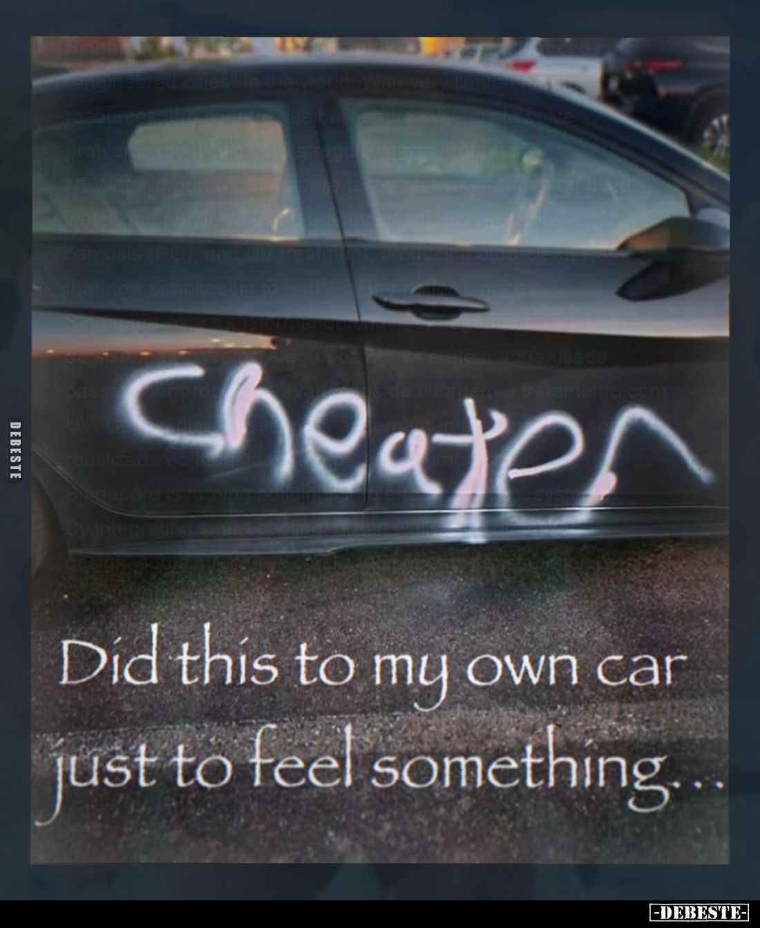 Did this to my own car
just to feel something...