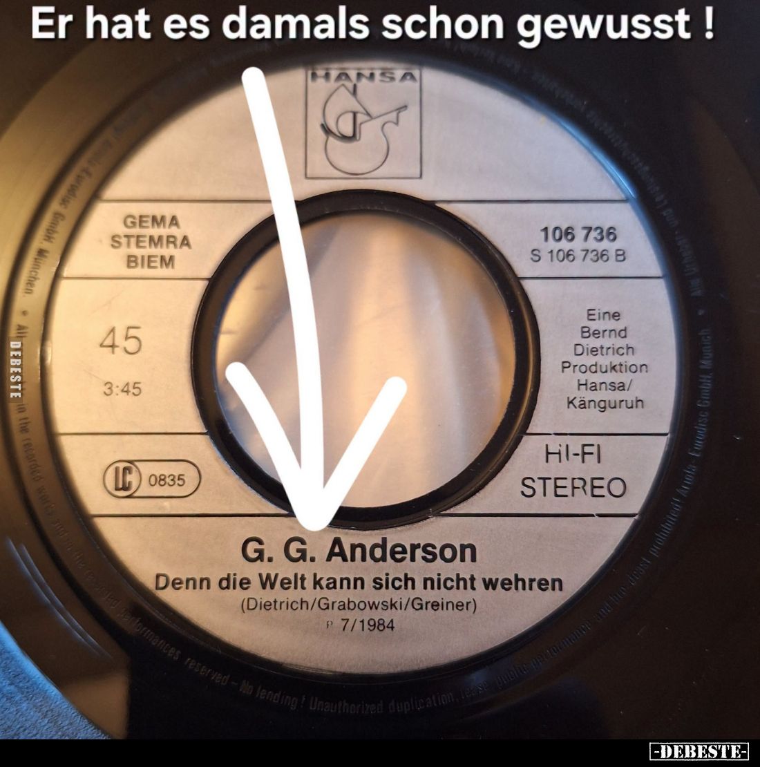 Er hat es damals schon gewusst!
