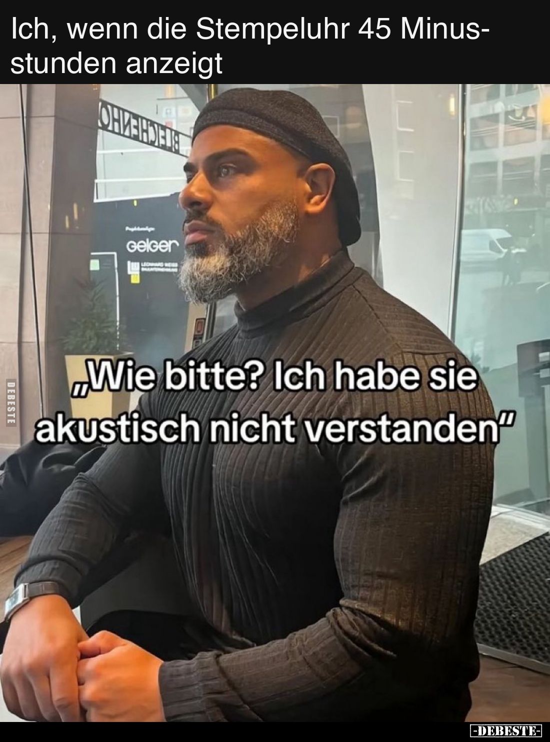 Ich, wenn die Stempeluhr 45 Minusstunden anzeigt