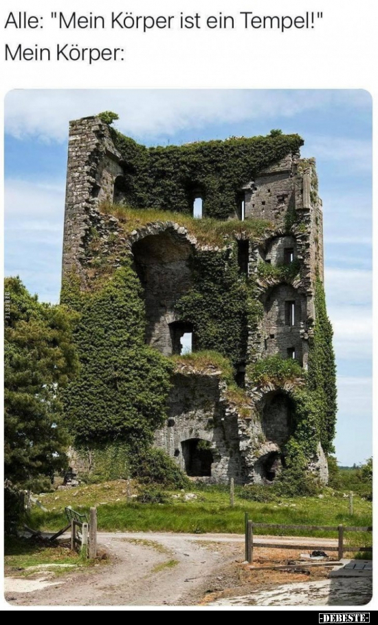 Alle: "Mein Körper ist ein Tempel!"..