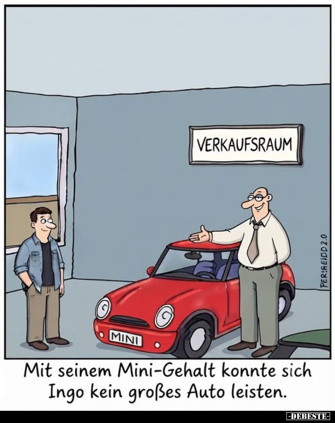 Mit seinem Mini-Gehalt konnte sich Ingo kein großes Auto leisten.
