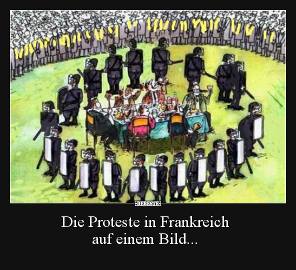 Die Proteste in Frankreich auf einem Bild... - Lustige Bilder | DEBESTE.de