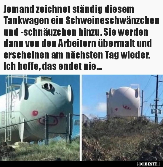 Jemand zeichnet ständig diesem Tankwagen ein.. - Lustige Bilder | DEBESTE.de