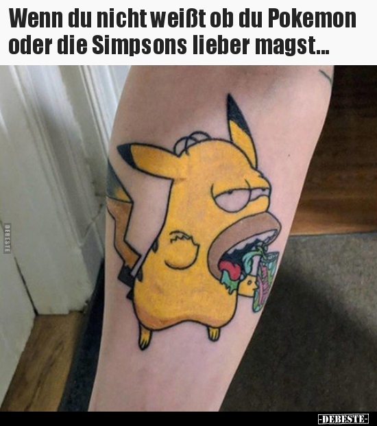 Wenn du nicht weißt ob du Pokemon oder die Simpsons lieber.. - Lustige Bilder | DEBESTE.de