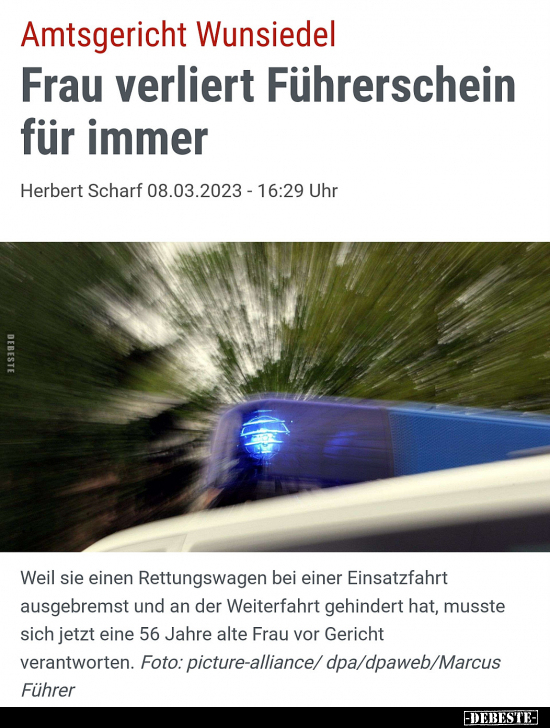 Frau verliert Führerschein für immer.. - Lustige Bilder | DEBESTE.de