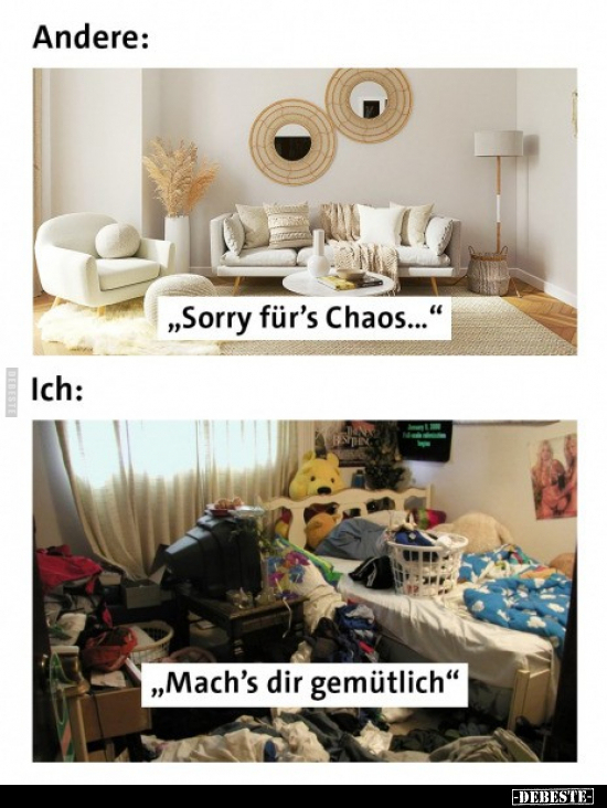 "Andere: "Sorry für's Chaos..." Ich:"Mach's dir.." - Lustige Bilder | DEBESTE.de