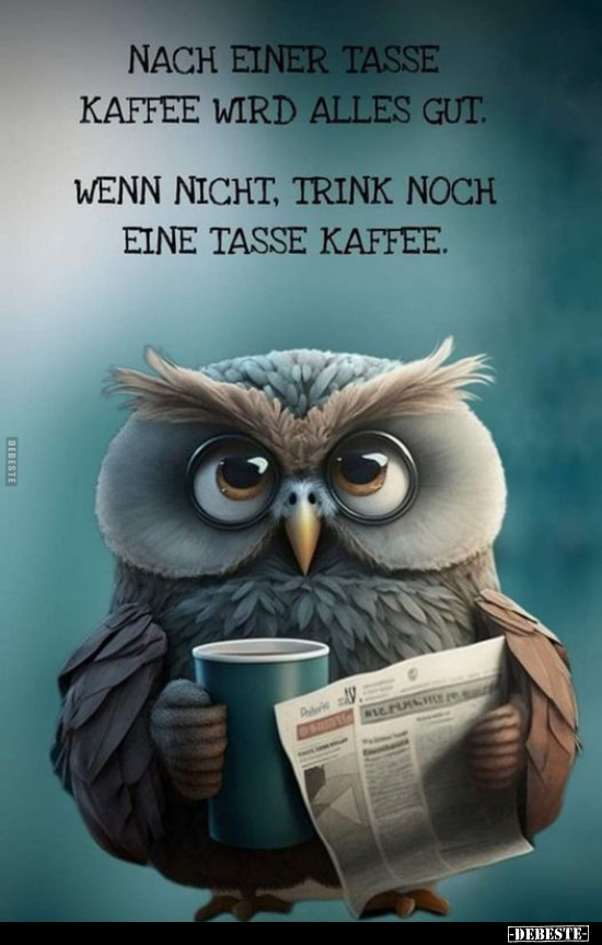 Nach einer Tasse Kaffee wird alles gut.. - Lustige Bilder | DEBESTE.de