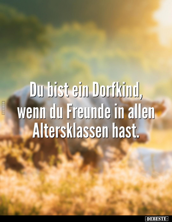 Du bist ein Dorfkind, wenn du Freunde in allen.. - Lustige Bilder | DEBESTE.de