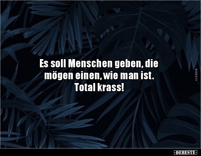 Es soll Menschen geben, die mögen einen, wie man.. Lustige Bilder