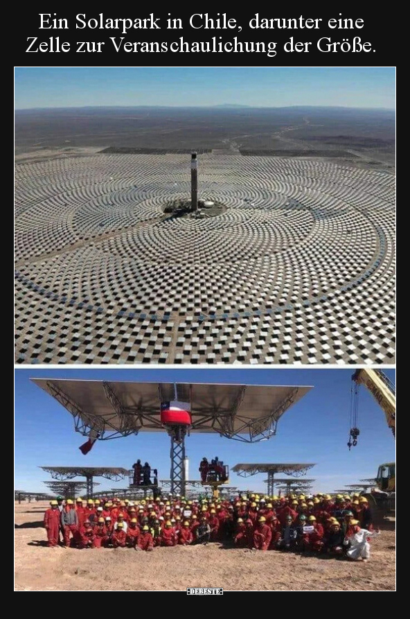 Ein Solarpark in Chile, darunter eine Zelle zur.. - Lustige Bilder | DEBESTE.de