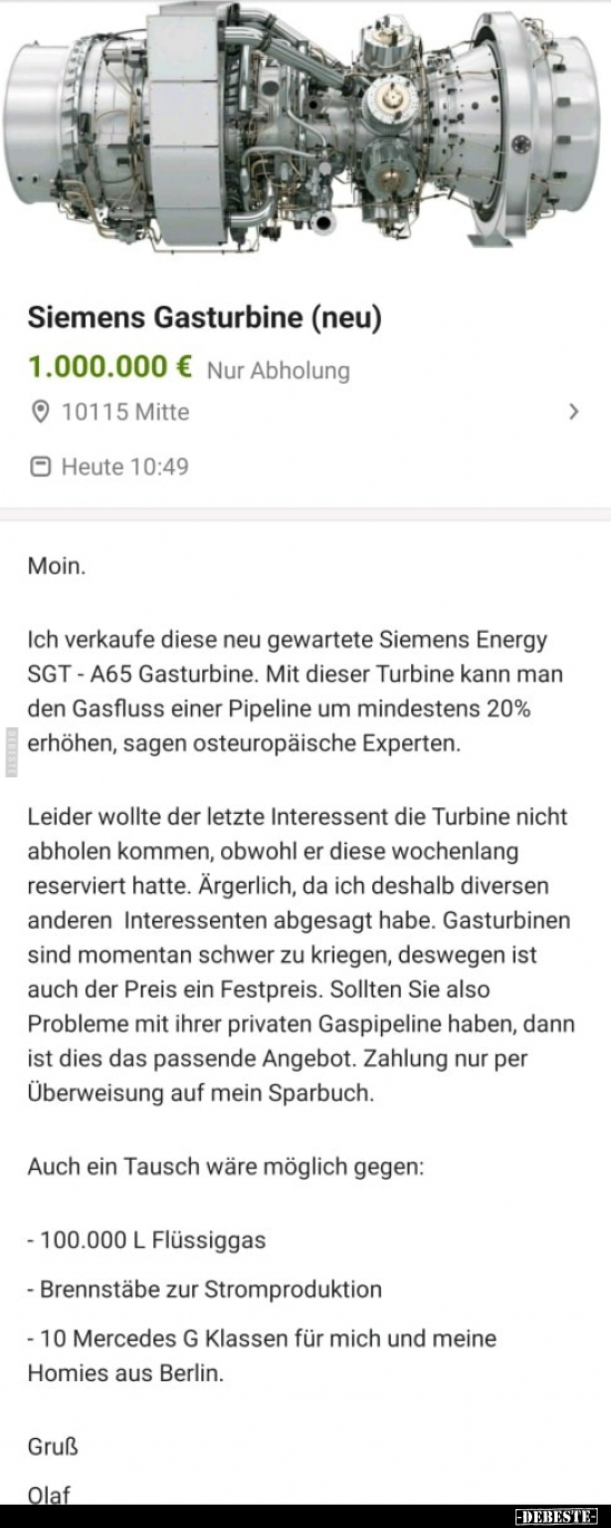 Siemens Gasturbine (neu).. - Lustige Bilder | DEBESTE.de