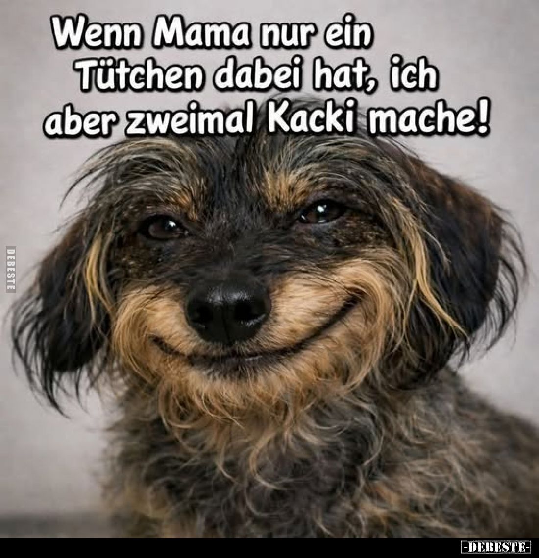 Wenn Mama nur ein Tütchen dabei hat, ich aber zweimal Kacki mache!