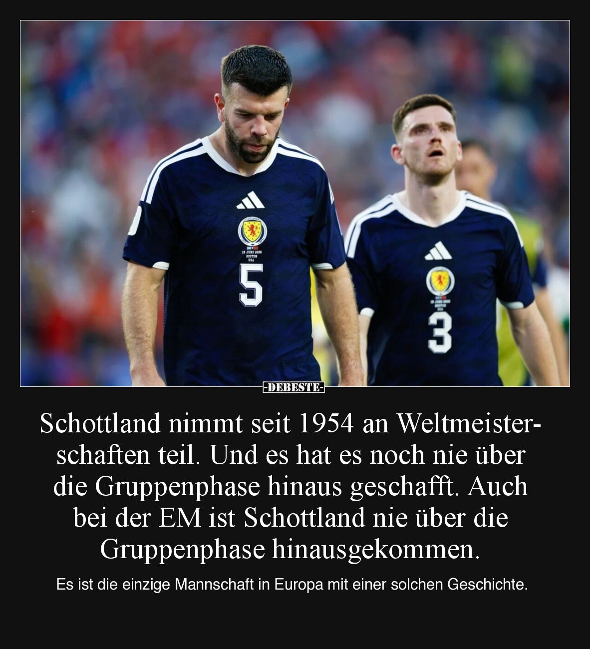 Schottland nimmt seit 1954 an Weltmeisterschaften teil. Und es hat es noch nie über die Gruppenphase hinaus geschafft. Auch b...