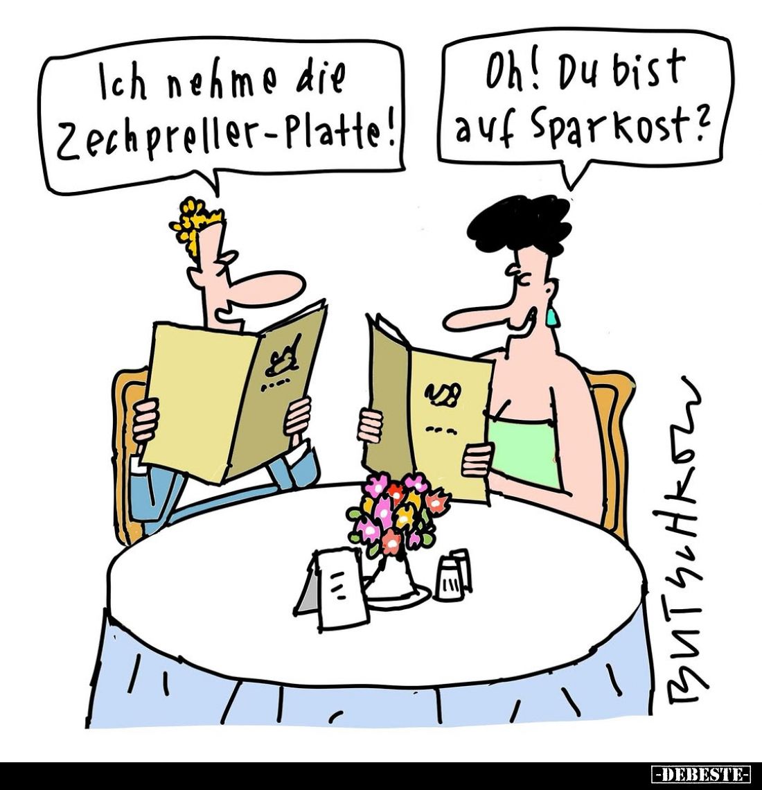 Ich nehme die Zechpreller-Platte! Oh! Du bist auf Sparkost?.. - Lustige Bilder | DEBESTE.de