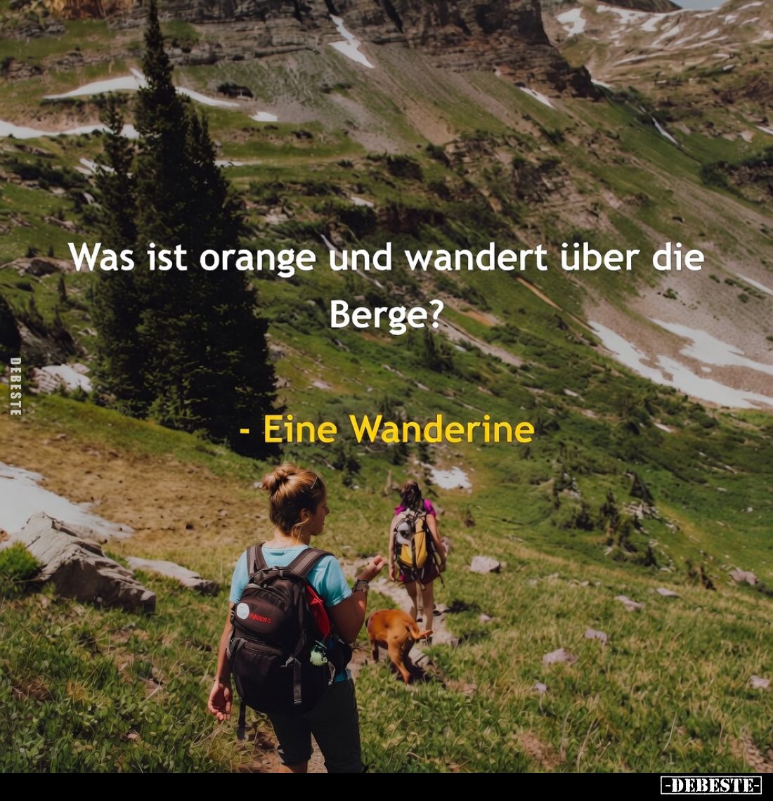 Was ist orange und wandert über die Berge?

    Eine Wanderine