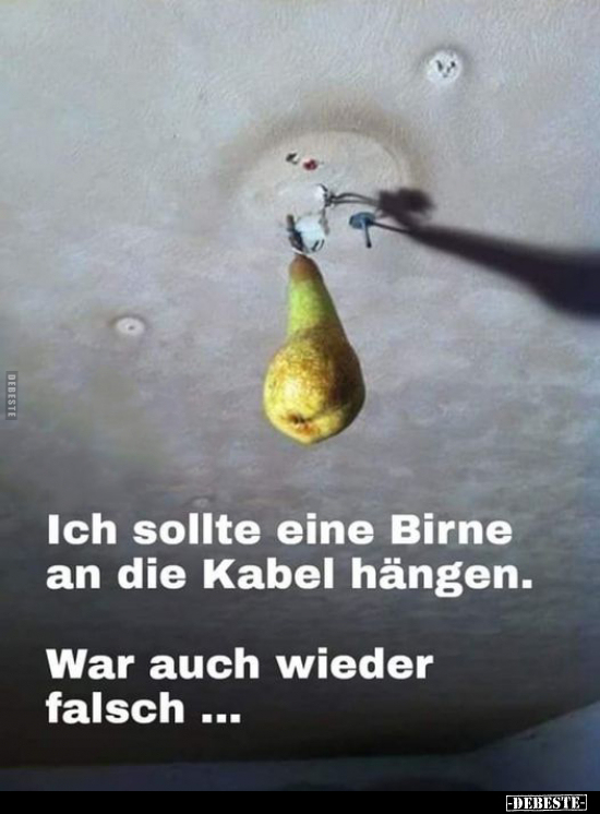 Ich sollte eine Birne an die Kabel hängen... - Lustige Bilder | DEBESTE.de