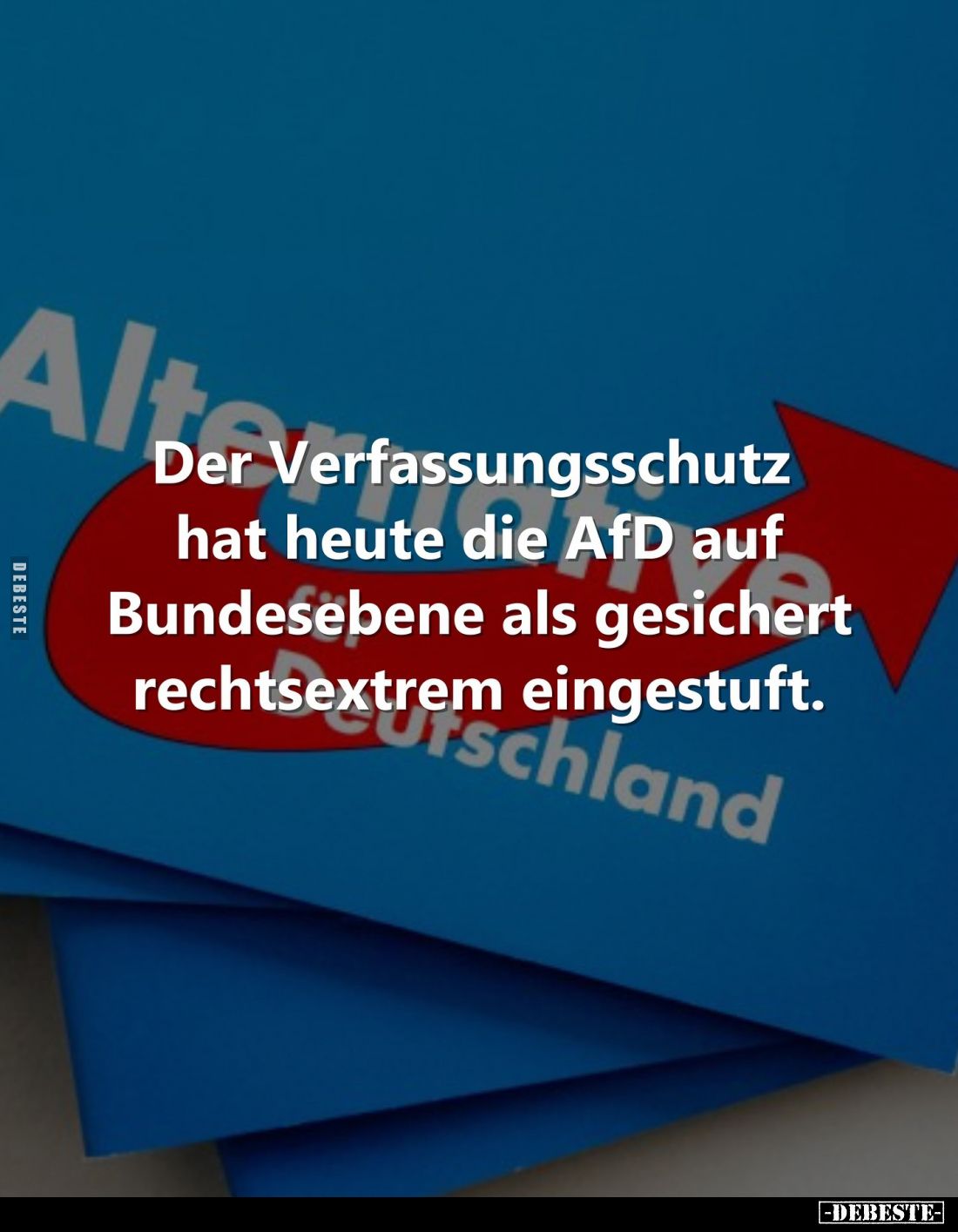Der Verfassungsschutz hat heute die AfD auf gesichert Bundesebene als gesichert rechtsextrem eingestuft.