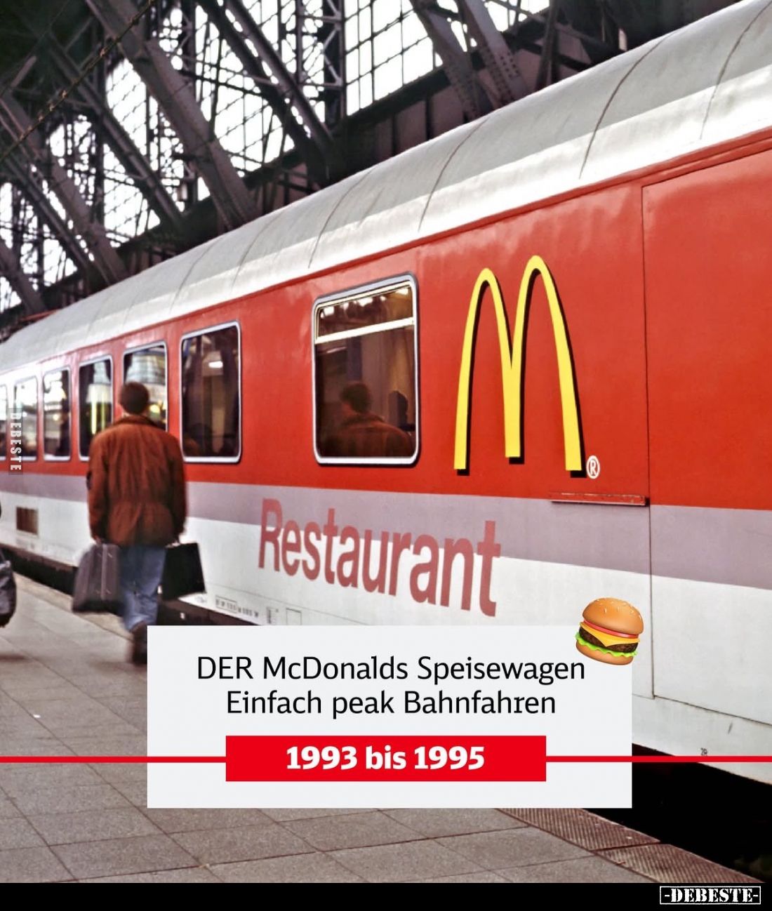 DER McDonalds Speisewagen Einfach peak Bahnfahren