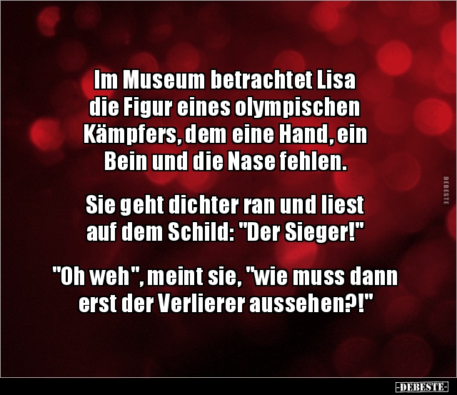 Im Museum betrachtet Lisa die Figur eines.. - Lustige Bilder | DEBESTE.de