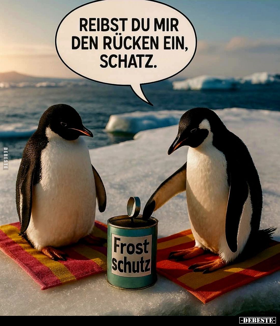 Reibst du mir den Rücken ein, Schatz.