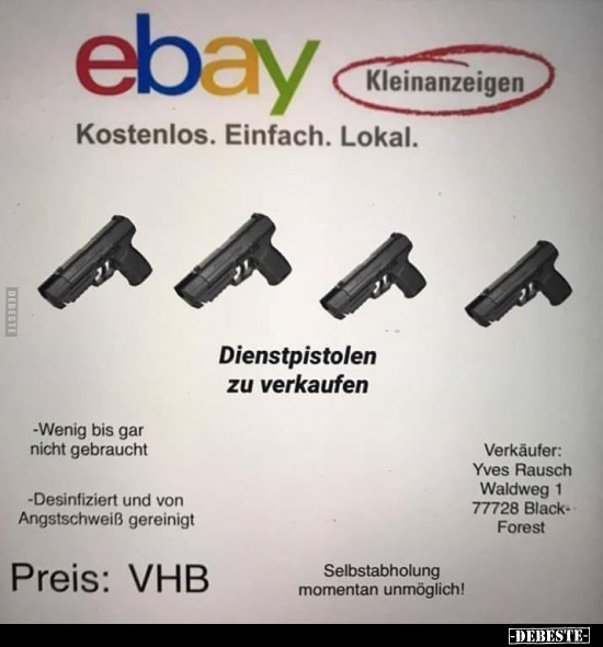Dienstpistolen zu verkaufen.. - Lustige Bilder | DEBESTE.de
