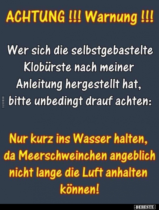 ACHTUNG !!! Warnung !!!