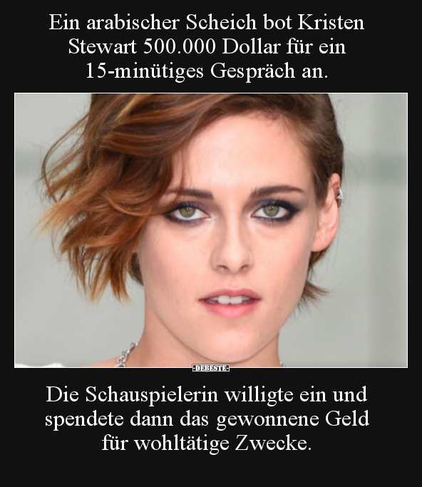 Ein arabischer Scheich bot Kristen Stewart 500.000 Dollar..
