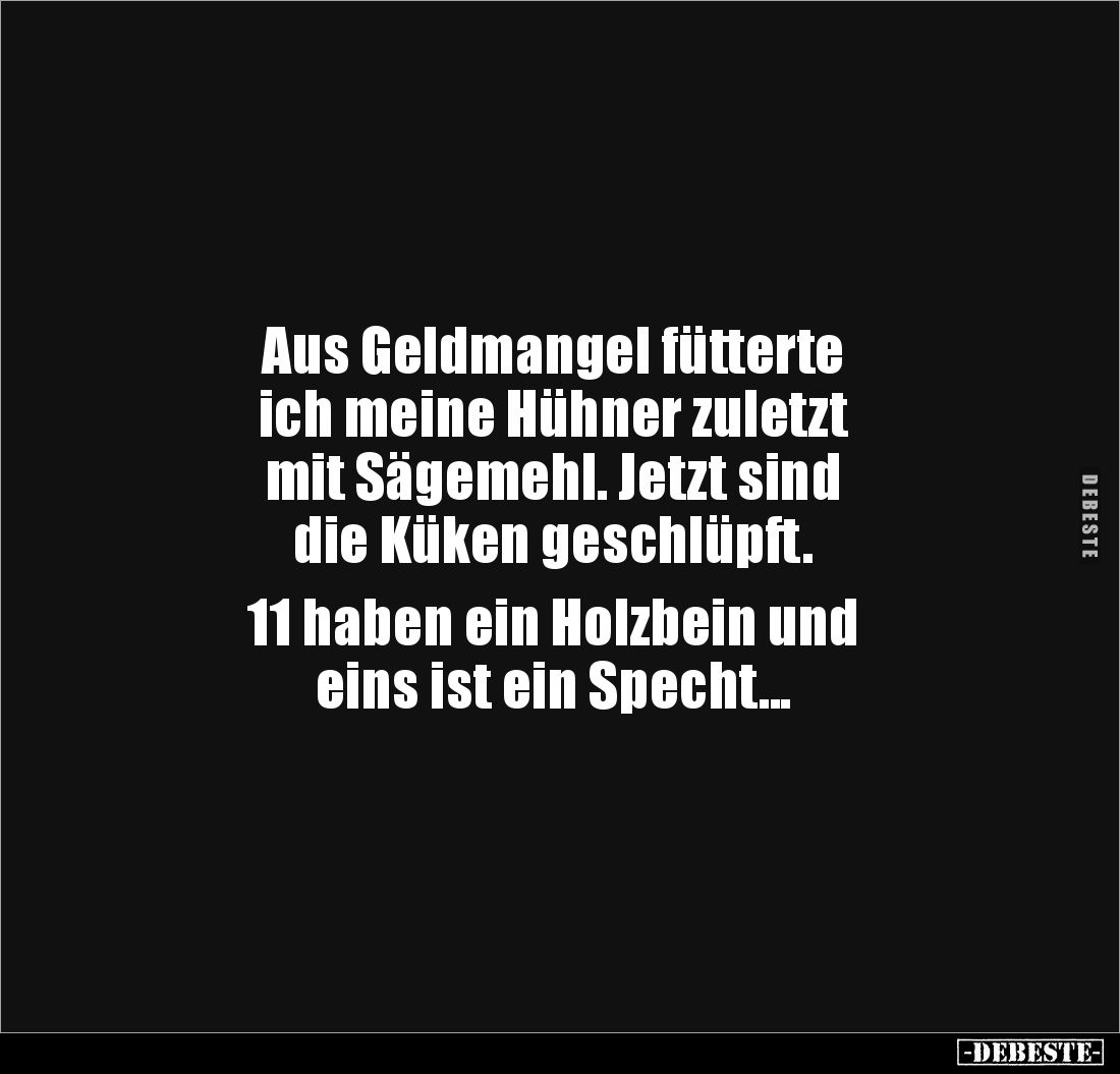 Aus Geldmangel fütterte ich meine Hühner zuletzt mit.. - Lustige Bilder | DEBESTE.de