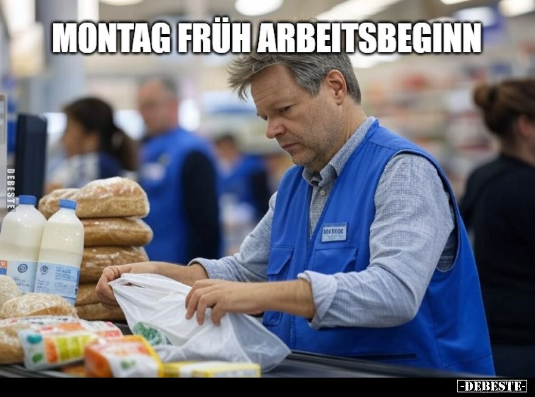 Montag früh Arbeitsbeginn.