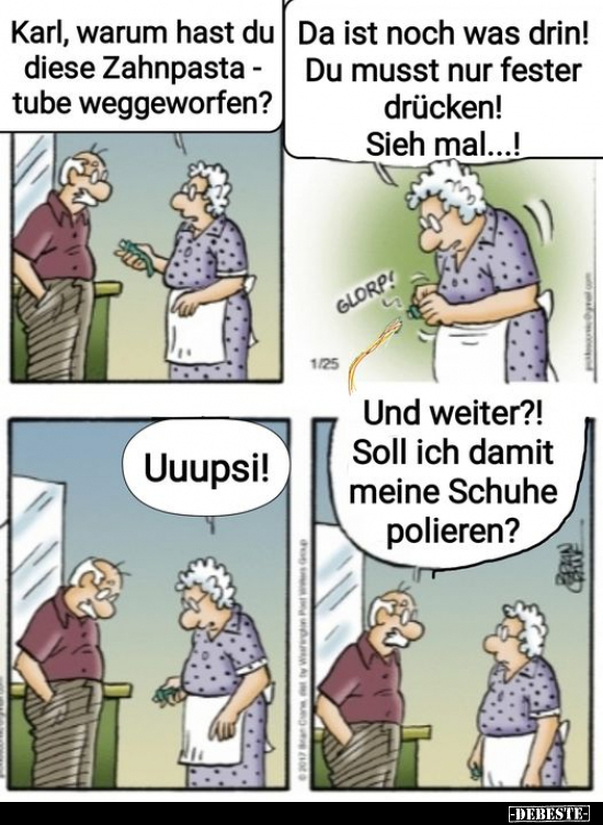 Karl, warum hast du diese Zahnpastatube weggeworfen.. - Lustige Bilder | DEBESTE.de