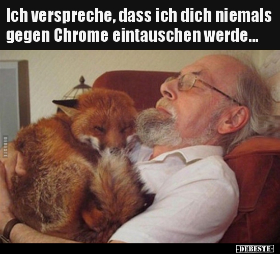Ich verspreche, dass ich dich niemals gegen Chrome..