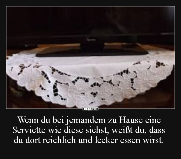 Wenn du bei jemandem zu Hause eine Serviette wie diese.. - Lustige Bilder | DEBESTE.de