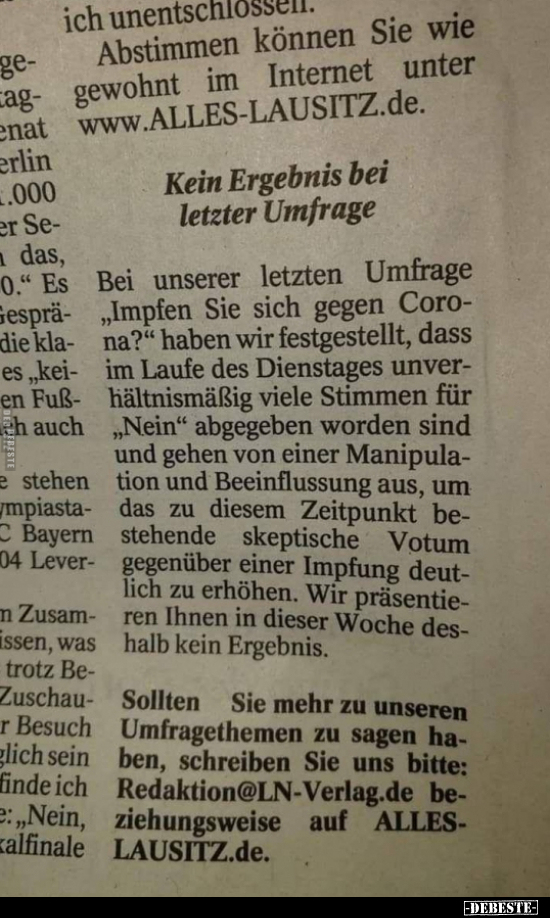 Kein Ergebnis bei letzter Umfrage..