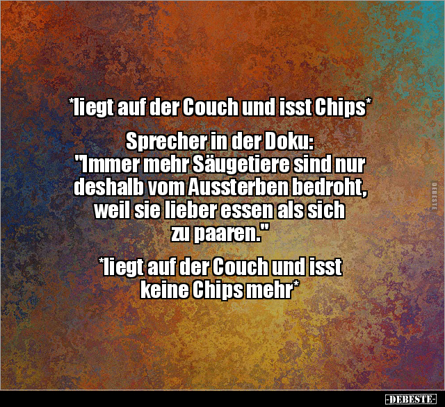 *liegt auf der Couch und isst Chips* Sprecher in der.. - Lustige Bilder | DEBESTE.de