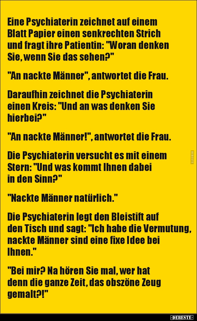 Eine Psychiaterin zeichnet auf einem Blatt Papier einen.. - Lustige Bilder | DEBESTE.de