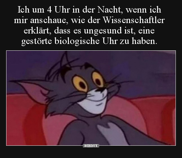 Ich um 4 Uhr in der Nacht, wenn ich mir anschaue, wie der..
