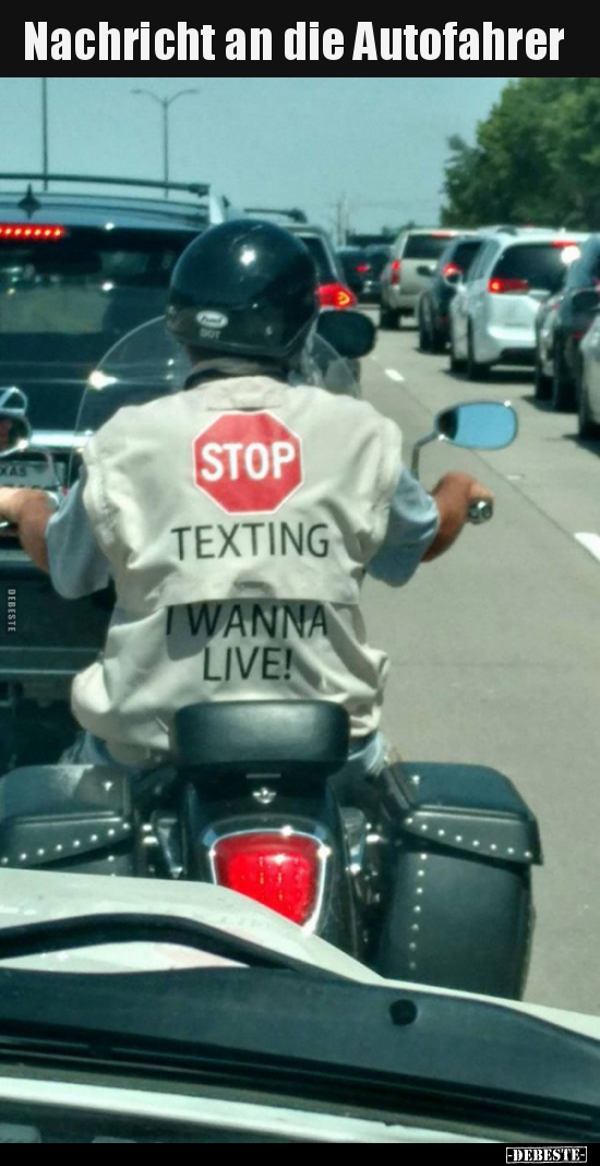 Nachricht an die Autofahrer..