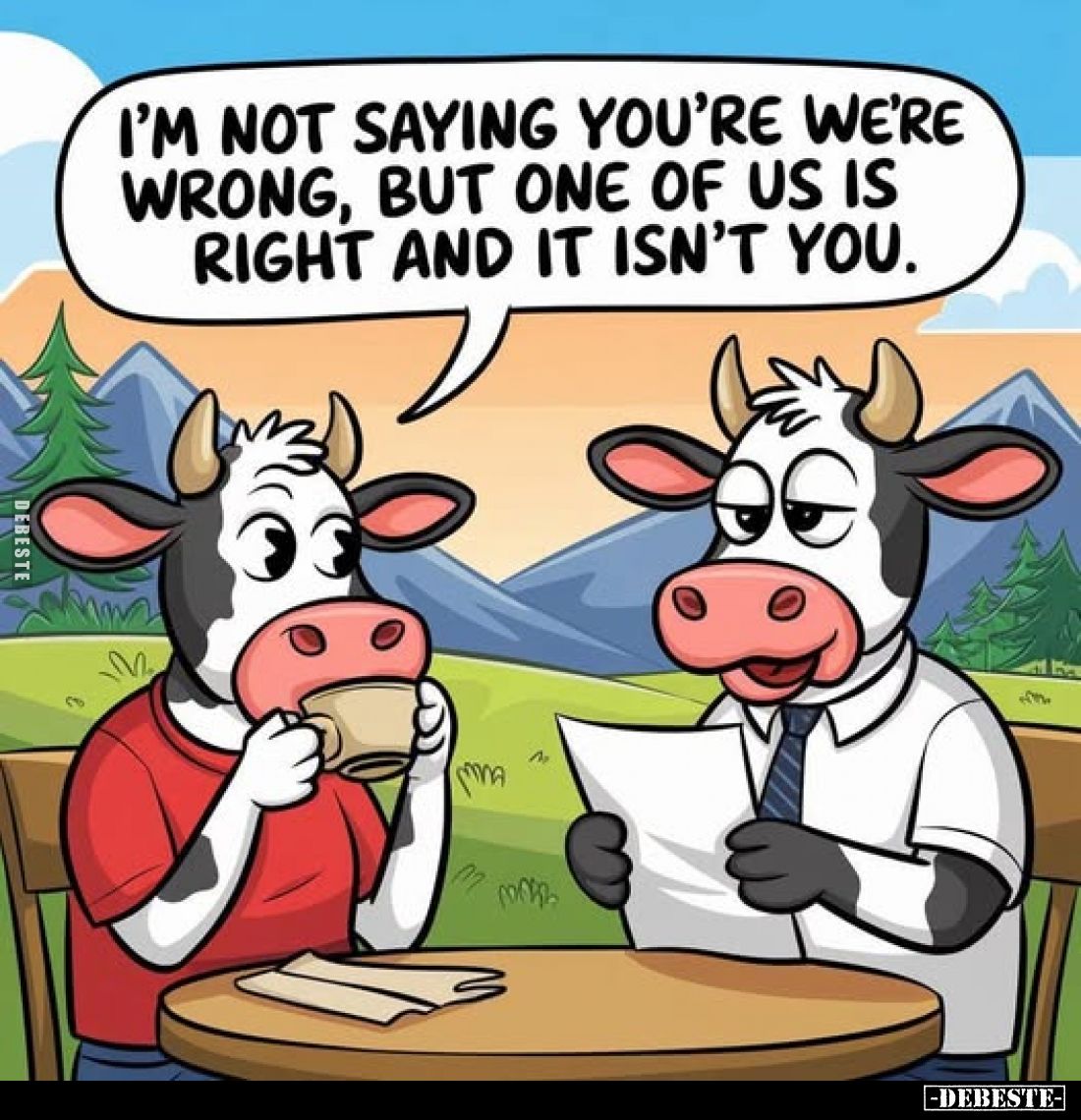 I'm not saying you're we're wrong, but one of us is right and it isn't you.